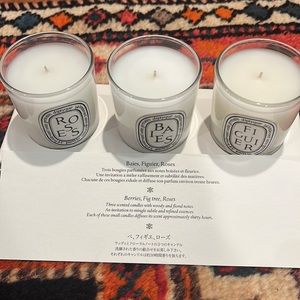 New Diptyque Roses, Baies, Figuier candles
